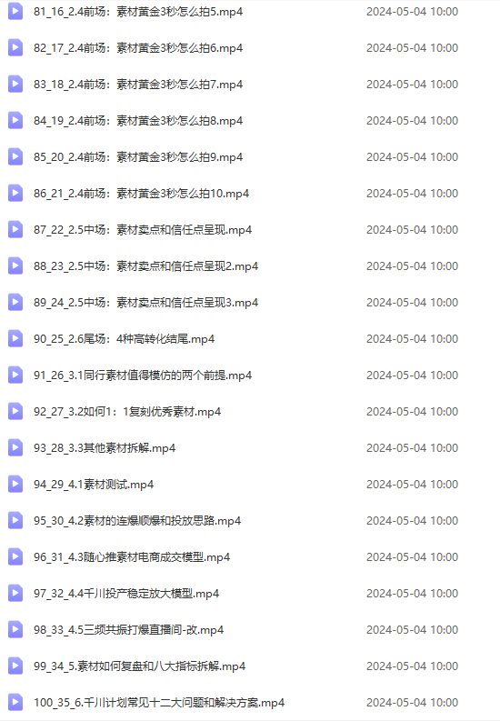 图片[6]-（10297期）2024单品正价起号，直播素材投流选品：选品课+投流课+素材课+卡首屏/100节-副业网