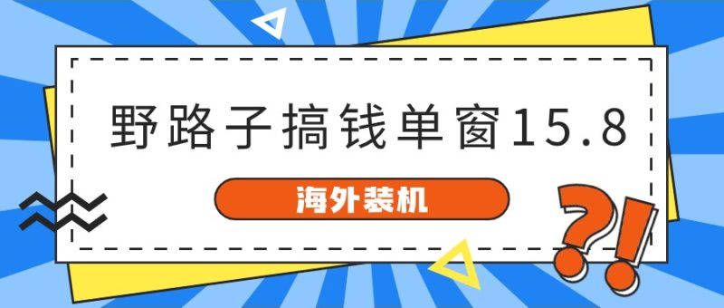 （10385期）海外装机，野路子搞钱，单窗口15.8，已变现10000+-副业网