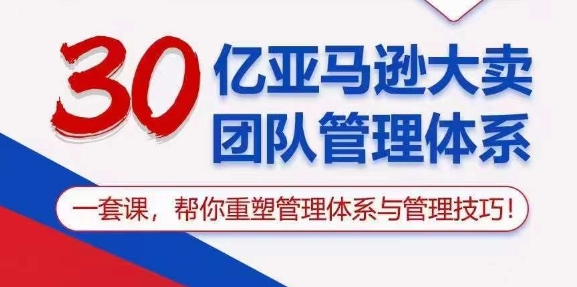 （10622期）30亿 亚马逊 大卖团队管理体系，一套课，帮你重塑管理体系与管理技巧-副业网