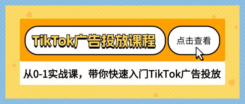 (10731期)TikTok广告投放课程,从0-1实战课,带你快速入门TikTok广告投放(30节课)-副业网