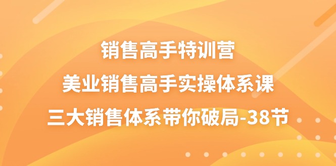 （10939期）销售-高手特训营，美业-销售高手实操体系课，三大销售体系带你破局-38节-副业网