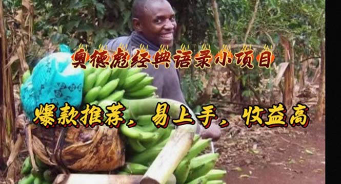 （11030期）奥德彪经典语录小项目，爆款推荐，易上手，收益高-副业库