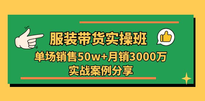 （11071期）服装带货实操培训班：单场销售50w+月销3000万实战案例分享（27节）-副业网