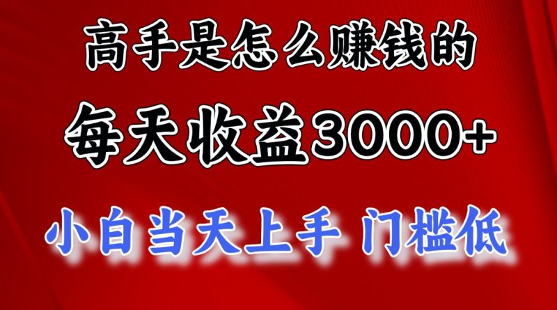 (11228期)高手是怎么赚钱的,一天收益3000+ 这是穷人逆风翻盘的一个项目,非常…-副业网
