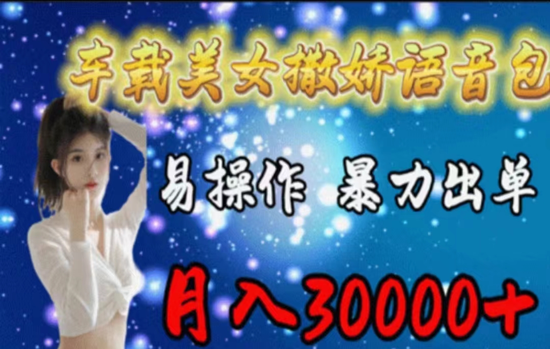 （11249期）车载美女撒娇语音包，执行就出单，月入3000＋，小白看完课程就能马上实操-副业网