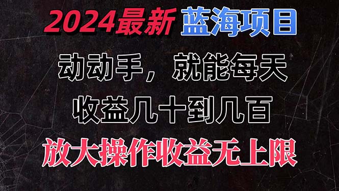 （11470期）有手就行的2024全新蓝海项目，每天1小时收益几十到几百，可放大操作收…-副业网