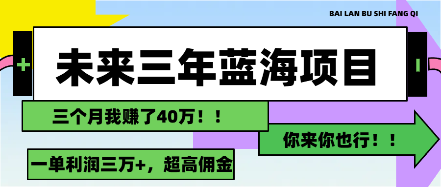 （11716期）未来三年，蓝海赛道，月入3万+-副业网