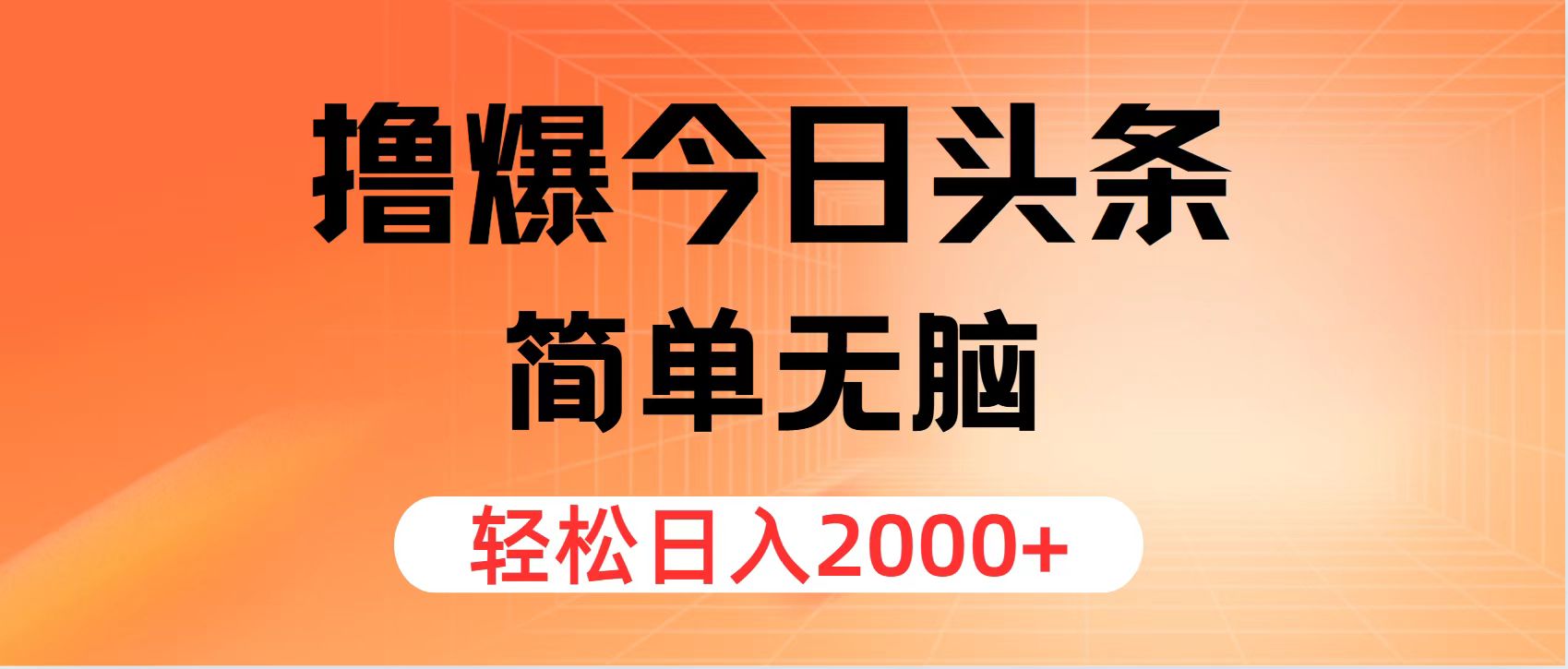 （11849期）撸爆今日头条，简单无脑，日入2000+-副业网
