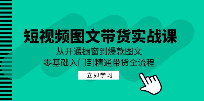 （12655期）短视频图文带货实战课：从开通橱窗到爆款图文，零基础入门到精通带货-副业网