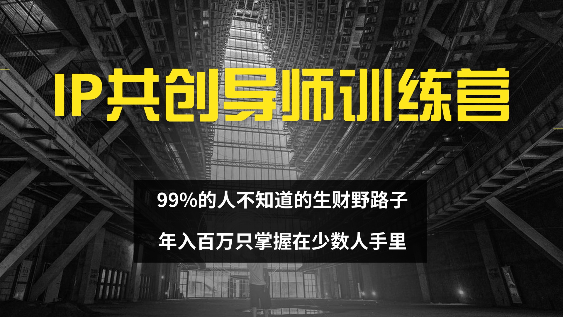 （12504期）IP共创导师训练营 99%的人不知道的生财野路子 只掌握在少数人手里-副业库