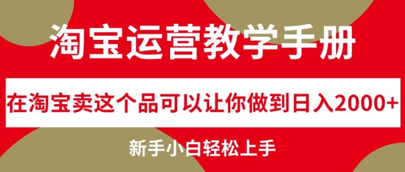 （12351期）淘宝运营教学手册，在淘宝卖这个品可以让你做到日入2000+，新手小白轻…-副业网