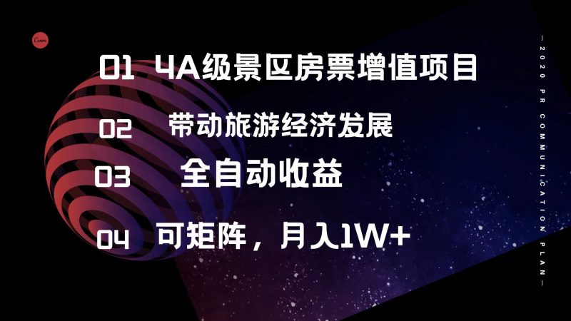 （12172期）4A级景区房票增值项目  带动旅游经济发展 全自动收益 可矩阵 月入1w+-副业网