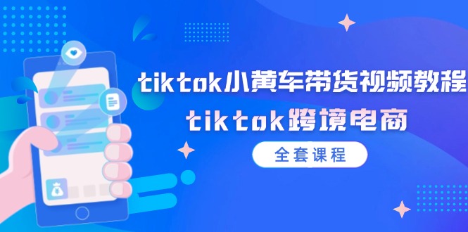 （12059期）tiktok小黄车带货视频教程，tiktok跨境电商（全套课程）-副业网