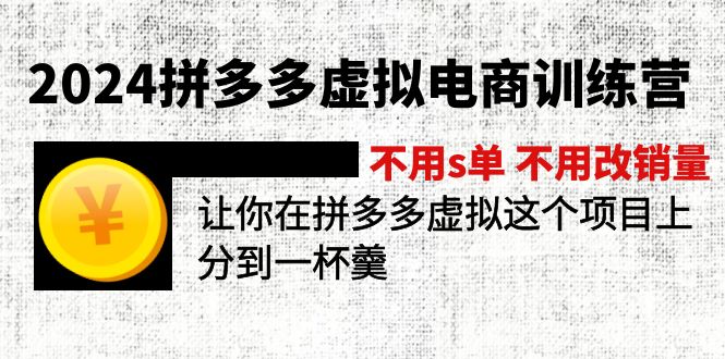 （12024期）2024拼多多虚拟电商训练营 不s单 不改销量  做虚拟项目分一杯羹(更新10节)-副业网