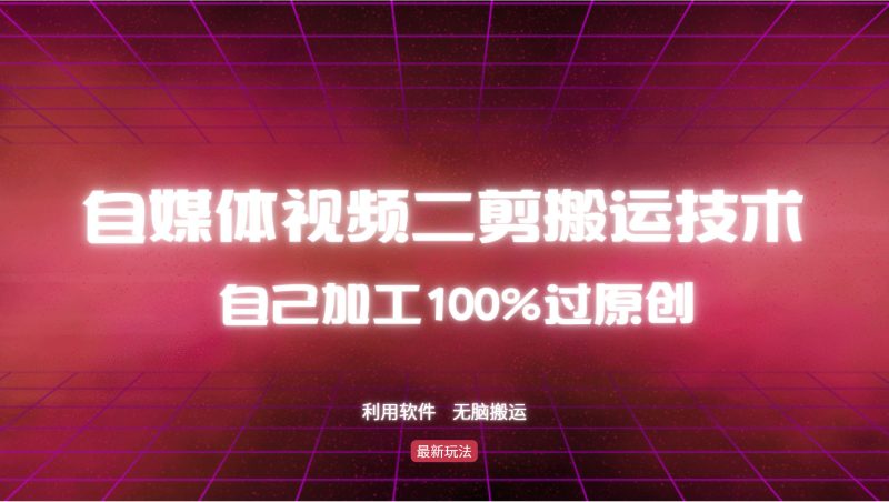 （12995期）详细教你自媒体视频二剪搬运技术，自己加工100%过原创，无脑搬运-副业库