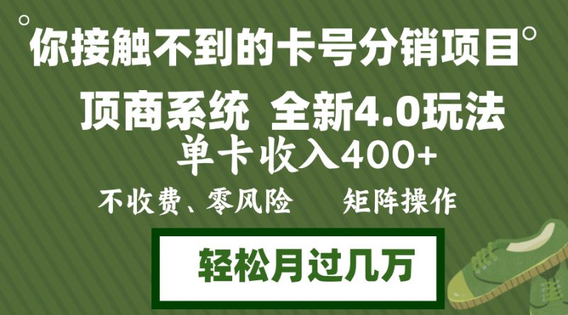 （12917期）年底卡号分销顶商系统4.0玩法，单卡收入400+，0门槛，无脑操作，矩阵操…-副业网