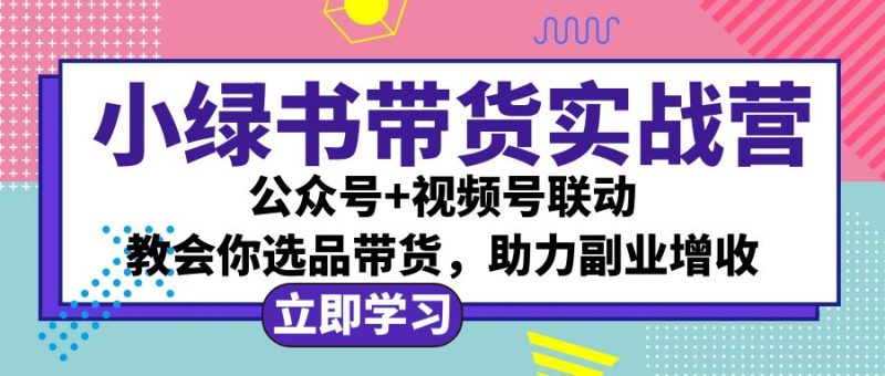 （12848期）小绿书AI带货实战营：公众号+视频号联动，教会你选品带货，助力副业增收-副业库