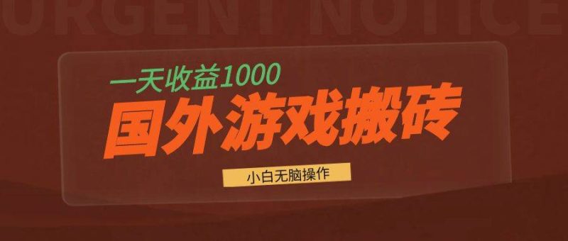 （13321期）国外游戏全自动搬砖，一天收益1000+ 小白无脑操作-副业网