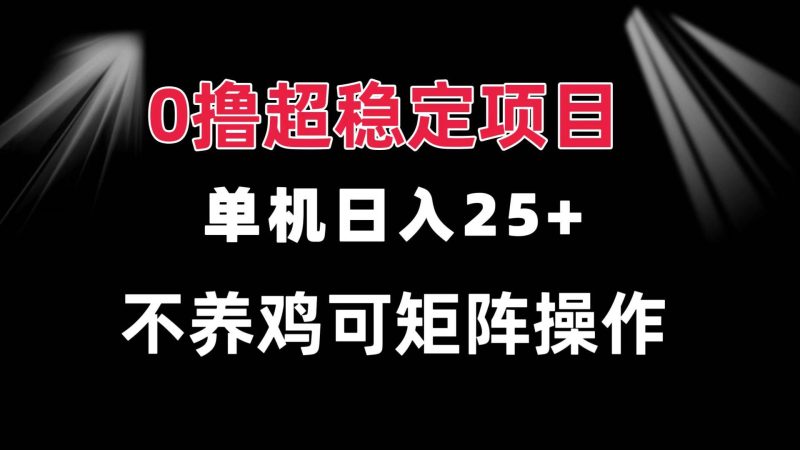 （13355期）0撸项目 单机日入25+ 可批量操作 无需养鸡 长期稳定 做了就有-副业网
