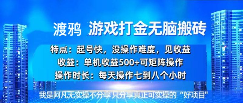 （13501期）韩国知名游戏打金无脑搬砖单机收益500+-副业库