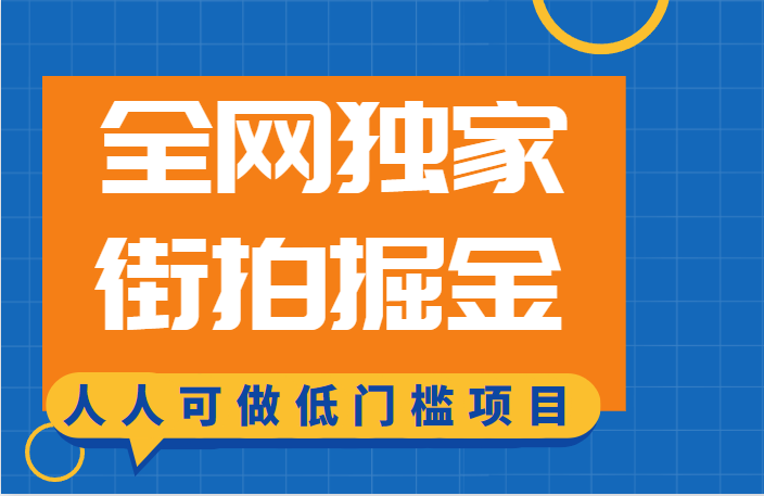 全网独家一街拍掘金，低门槛人人可做的赚钱项目-副业网