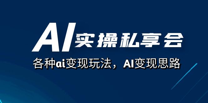 AI实操私享会，各种ai变现玩法，AI变现思路（67节课）-副业网