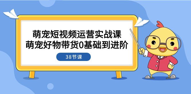 萌宠·短视频运营实战课：萌宠好物带货0基础到进阶（38节课）-副业网