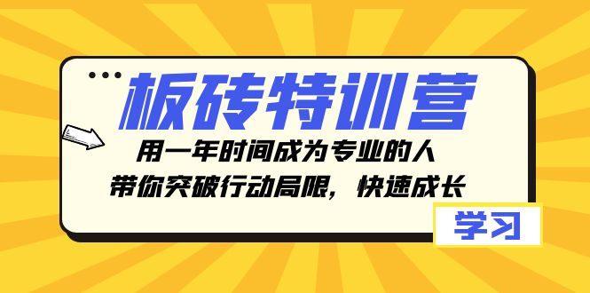 板砖特训营，用一年时间成为专业的人，带你突破行动局限，快速成长-副业网