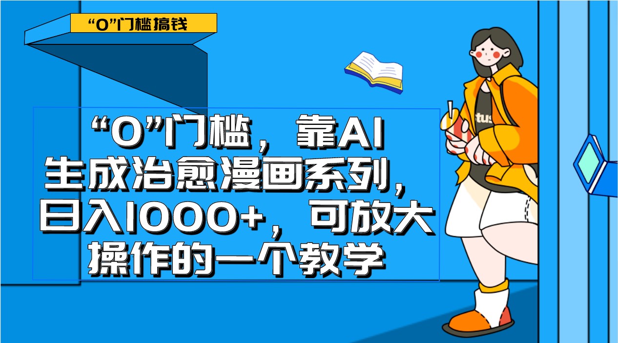 0门槛，靠AI生成治愈漫画系列，日入1000+，可放大操作的一个教学-副业网