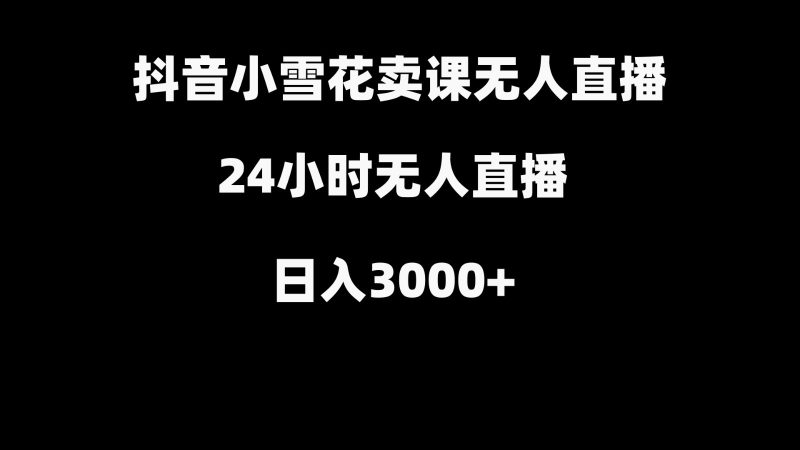 抖音小雪花卖缝补收纳教学视频课程，无人直播日入3000+-副业库