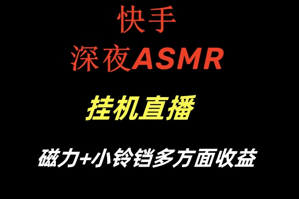 快手深夜ASMR挂机直播磁力+小铃铛多方面收益-副业网