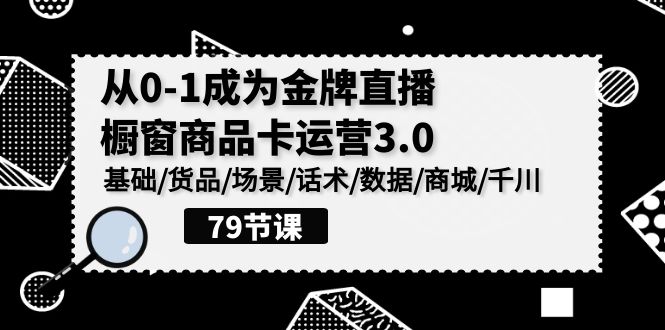 0-1成为金牌直播橱窗商品卡运营3.0，基础/货品/场景/话术/数据/商城/千川-副业网