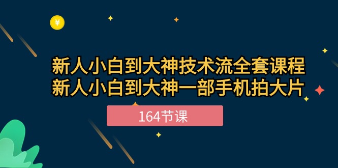 新手小白到大神技术流全套课程，新人小白到大神一部手机拍大片（164节）-副业网