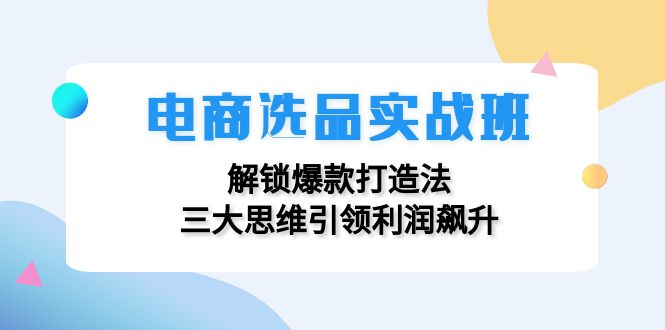 电商选品实战班：解锁爆款打造法，三大思维引领利润飙升-副业网