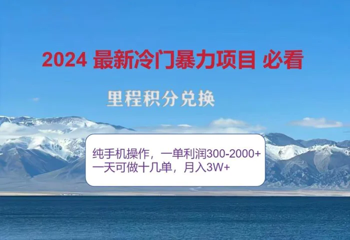 2024惊爆冷门暴利，里程积分最新玩法，高爆发期，一单300+—2000+-副业网