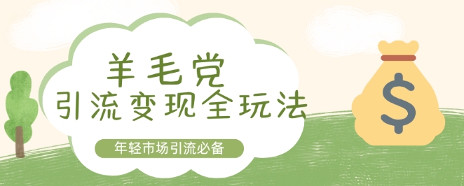 羊毛党引流变现全玩法，年轻市场引流必备-副业网