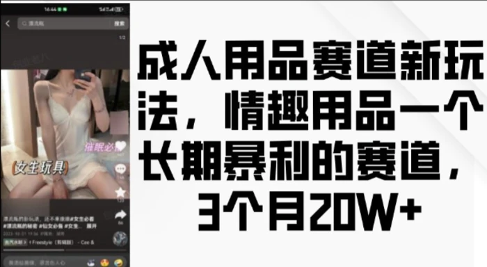 成人用品赛道新玩法，情趣用品一个长期暴利的赛道，3个月收益20个-副业库