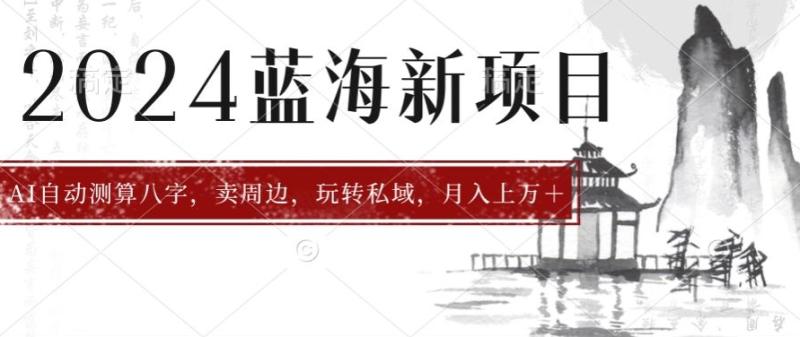 2024年蓝海项目智能AI算命，测算八字，带货月入上w+-副业网
