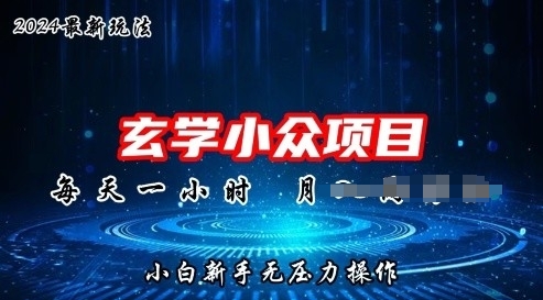 2024年新版玄学小众玩法项目，零门槛高利润，新手小白无压力操作-副业网