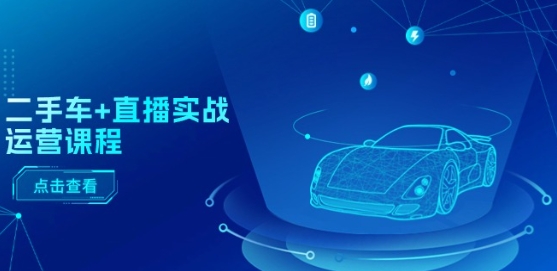 二手车+直播实战运营课程：直播推荐/短视频推荐/千川投放/直播全流程-副业网