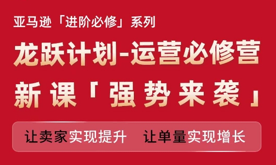 亚马逊进阶必修系列，龙跃计划-运营必修营新课，让卖家实现提升 让单量实现增长-副业网