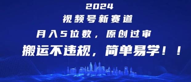 2024视频号新赛道，月入5位数+，原创过审，搬运不违规，简单易学【揭秘】-副业库