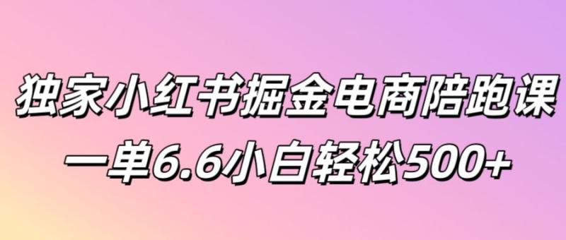 独家小红书掘金电商陪跑课一单6.6小白轻松5张-副业库