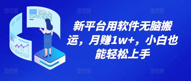 新平台用软件无脑搬运，月赚1w+，小白也能轻松上手-副业网