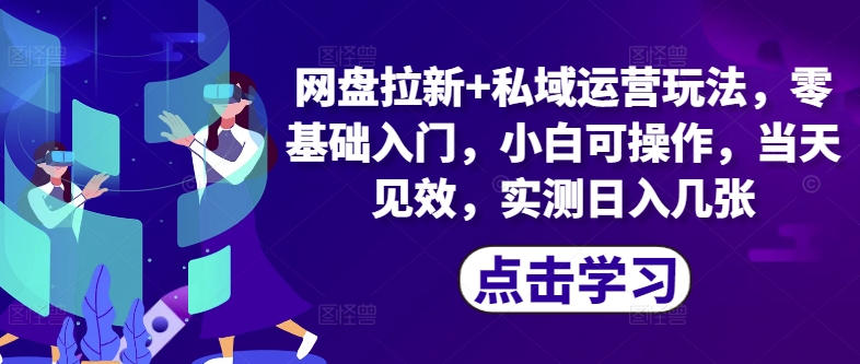 网盘拉新+私域运营玩法，零基础入门，小白可操作，当天见效-副业网