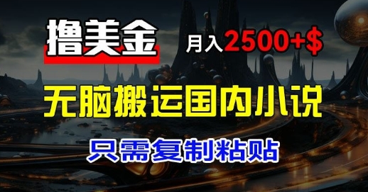 最新撸美金项目：搬运国内小说爽文，只需复制粘贴，月入2k+美金-副业网