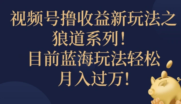 视频号暴力撸收益新玩法之狼道系列，目前蓝海玩法轻松月入过万-副业网