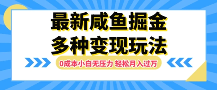 最新咸鱼掘金玩法，0成本小白无压力，多种变现方式，轻松月入过W-副业网