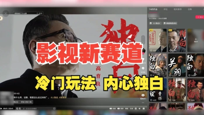 最新影视解说玩法，人物独白，30天涨粉24万+，全流程拆解【揭秘】-副业网