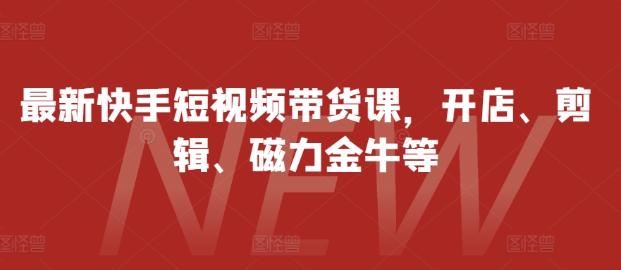 最新快手短视频带货课，开店、剪辑、磁力金牛等-副业网